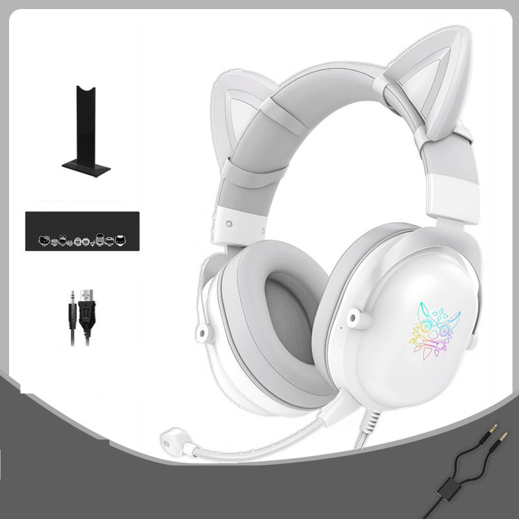 Head-Mounted Gaming Gaming Cute Girls Wired Computer Headset