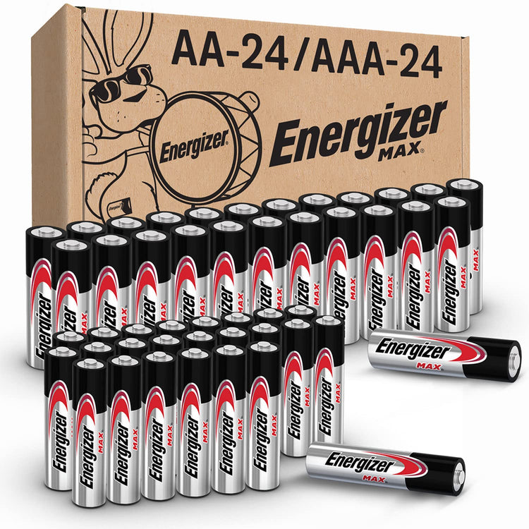 AA and AAA Batteries, 48 Count, Combo Pack Contains 24 Max Double a and 24 Max Triple a Batteries
