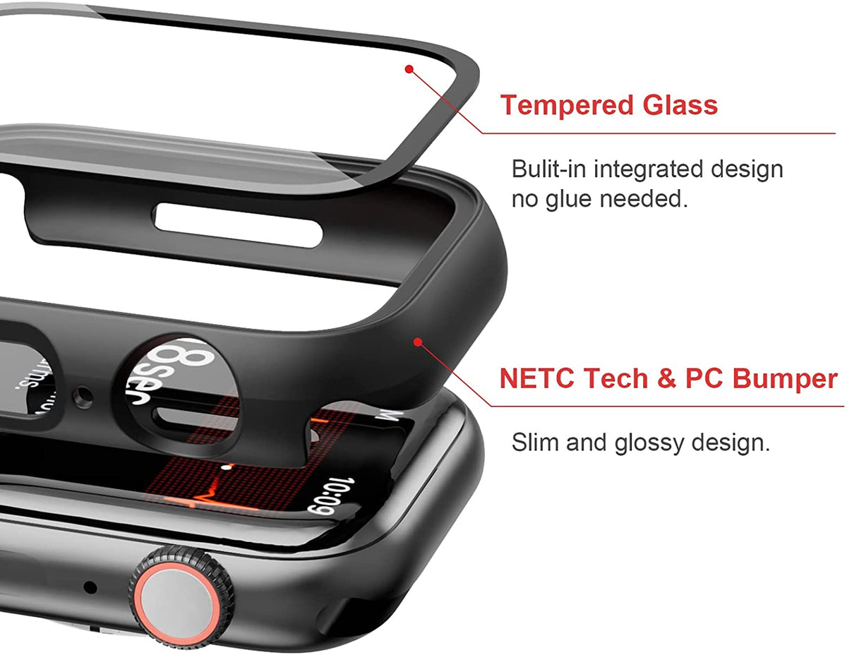 Case with Screen Protector for Apple Watch Series 3/2/1 38Mm,Black