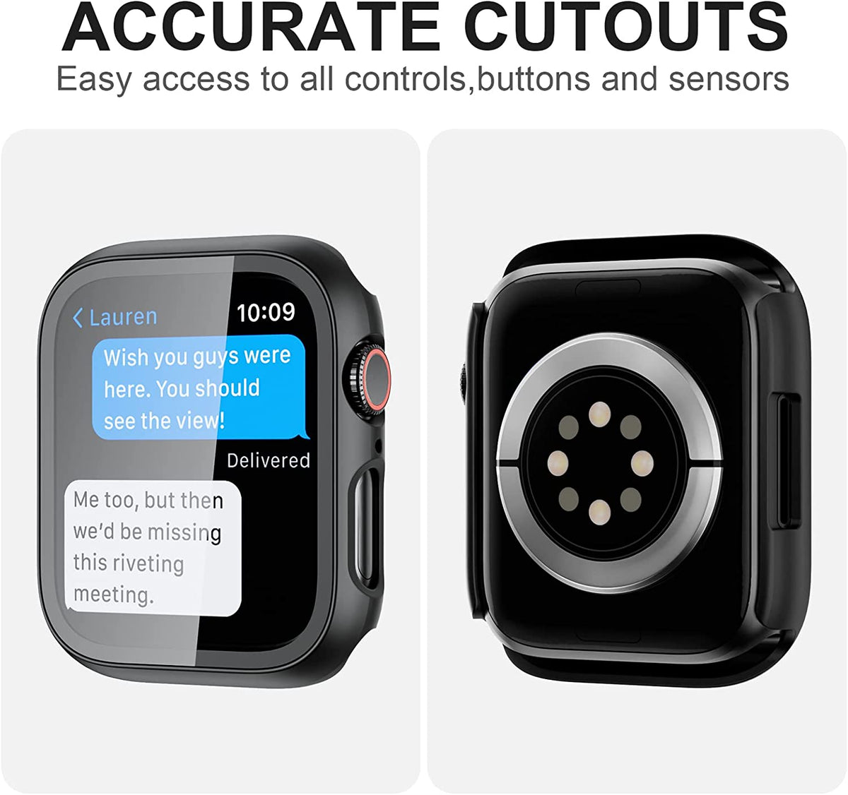 Case with Screen Protector for Apple Watch Series 3/2/1 38Mm,Black