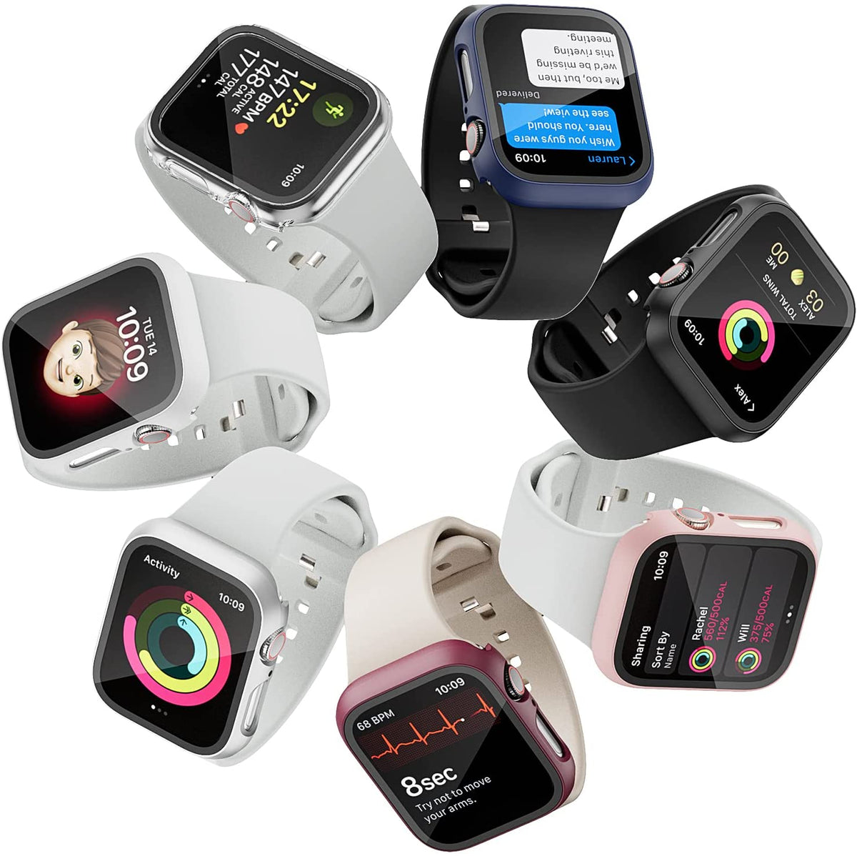 Case with Screen Protector for Apple Watch Series 3/2/1 38Mm,Black