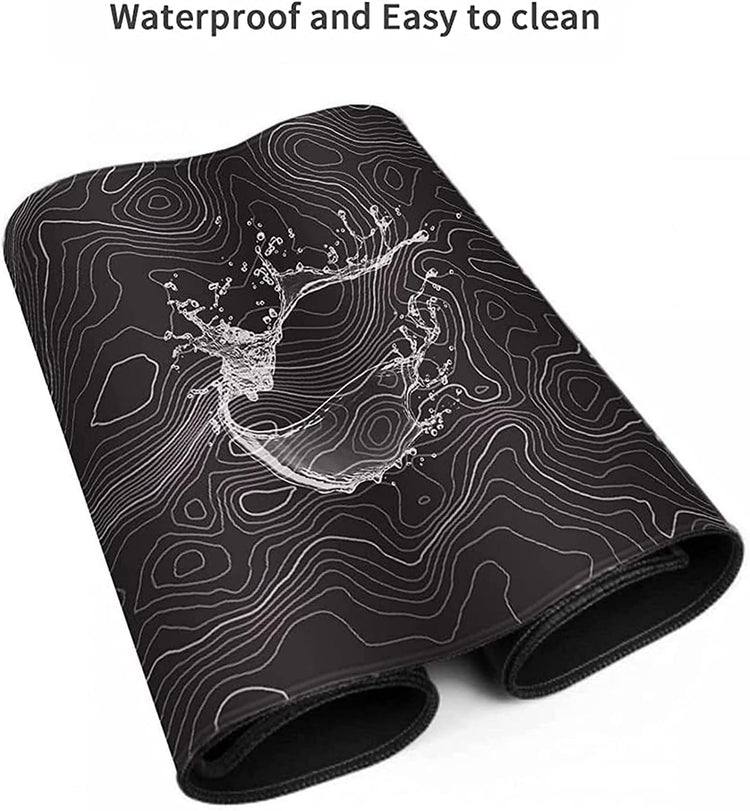 Large Mouse Pad Mat 35X17 Inch, XXXL Gaming Mouse Pad Topographic Map Lines